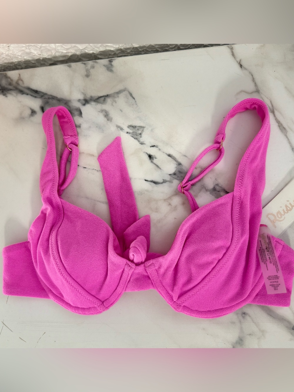 Raine Underwire Hot Pink Bikini Top Size S Neon Barbiecore Swimwear